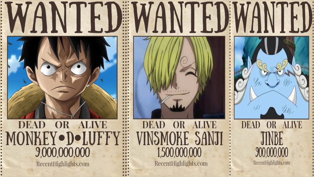 One Piece 1053 Bounties