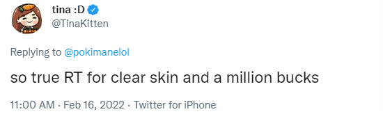 Tina support tweet